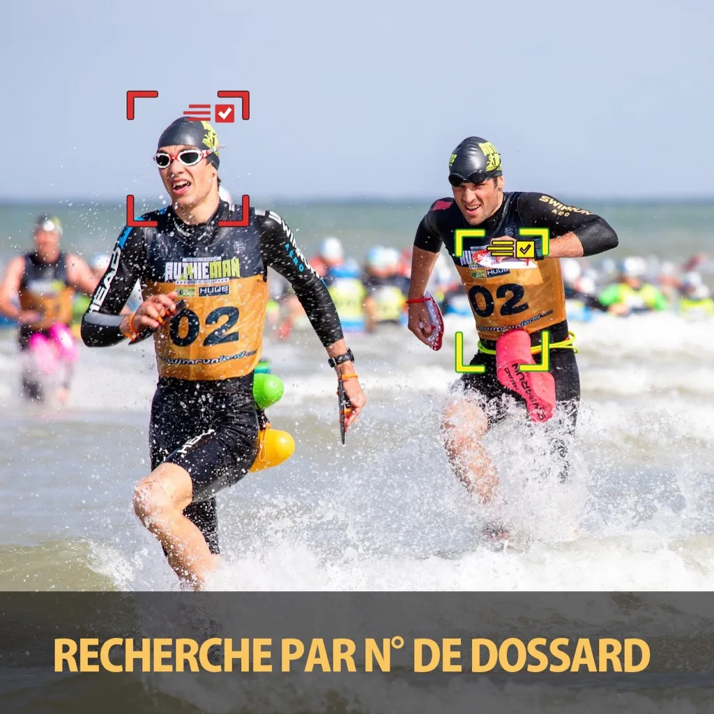 Photographe en action sur une course avec détection de dossards